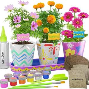 lot 1749 image: Dan&Darci Paint & Plant Flower Garden Kit for Kids �� Stoneware Pots, Seeds & Paint Set �� STEM Arts & Crafts Gift for Boys and Girls Ages 6��12