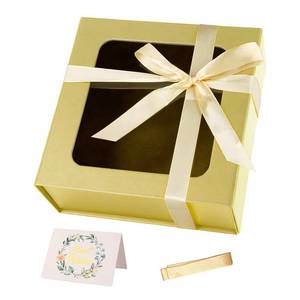 lot 2135 image: TIACABO Gold Gift Box with Window,7.5x7.5x3.1 Bridesmaid Boxe for Gifts Giving,Birthday Gift Boxes with Magnetic,Closure Lid Gifts Boxes for Presents,Cute Box,Luxury for Gift Packaging