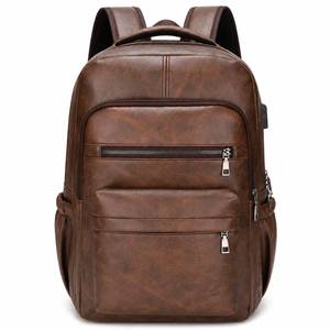 lot 2140 image: SHENGLAICAI Vintage Leather Backpack for Men 16 Laptop Bag for work Casual Daypack Business Travel Rucksack Waterproof (Deep Brown)