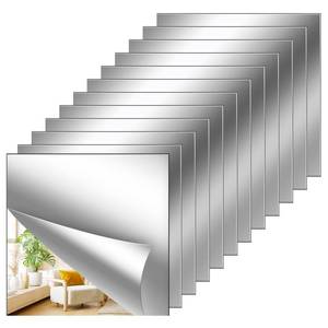 lot 2141 image: 12Pack Acrylic Flexible Mirror Sheets,12x12 Inch Self-Adhesive Mirror Tiles,Square Cuttable Wall Stickers Non Glass Safety Reflective for Home Wall DIY Decor