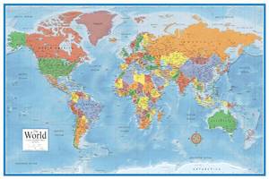 lot 2145 image: Swiftmaps World Premier Wall Map Poster Mural 24h x 36w