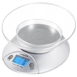 lot 2149 image: Etekcity Food Kitchen Scale With Bowl, Digital Ounces and Grams for Cooking, Baking, Meal Prep, Dieting, and Weight Loss, 11lb5kg, Backlit Display
