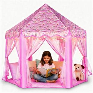 lot 2152 image: Lafyette. Princess Tent for Girls, Large Kids Playhouse Castle Play Tent with Star Lights, Indoor Outdoor Playhouse for Children, Fun Toy Tent for Girls Boys Toddlers, Playroom Birthday Gift