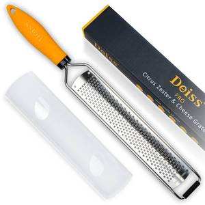 lot 2180 image: Deiss PRO Lemon Zester & Heavy Duty Cheese Grater & Vegetable Grater - Parmesan Cheese Lemon, Garlic, Nutmeg, Chocolate, Fruits, Vegetables, Ginger Grater - Cheese Shredder & Stainless Steel Grater