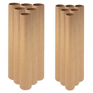 lot 2187 image: 12 Pack Cardboard Tube Craft Rolls, 2 Size Empty Cardboard Tubes for Crafts, DIY Art Projects (1.2 and 1.6), Toilet Paper Rolls for Crafts - Long Cardboard Tubes (Brown)