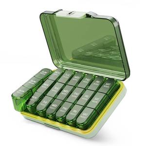 lot 2219 image: ZHIYES Weekly Pill Organizer 3X a Day, Detachable 7 Day Pill Box 3 Times a Day with Moisture-Proof Design, Portable Light-Proof Daily Pill Case for Pills,Vitamin,Fish Oil and Supplements(Green)