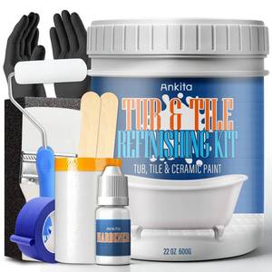 lot 4060 image: Specialty Tub and Tile Paint, Water-based Tub and Tile Refinishing Kit with Tools, Quick-Dry Tub Paint for Bathtub, No Odor Shower Paint, Bathroom Tile Paint, User-friendly on Tubs, Tile, Shower, Sink (Pure White)