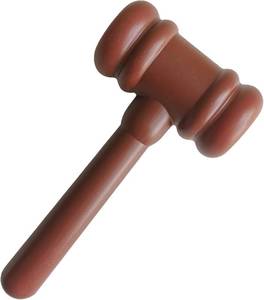 lot 4065 image: Wooden Judge Gavel, Brown Cartoon Style, Costume Accessory for Courtroom Role Play, Desk Decor