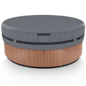 lot 4091 image: AKEfit Round Hot Tub Cover, 600D Polyester Waterproof for Hot Tub, UV Protection & Windproof, 83x 20, Grey