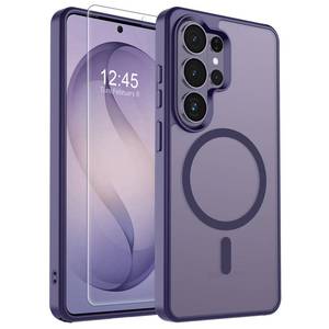 lot 4103 image: SUPFINE Magnetic for Samsung Galaxy S26 Ultra Case with Screen Protector, (Built-in Magnets) (Military Grade Drop Protection) Slim Translucent Shockproof Phone Case,Dark Purple