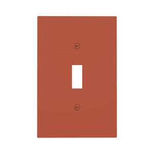 lot 4131 image: CZRPKEN Rust Red Light Switch Cover Plate Southwest Bohemian Style 1 Gang Wall Plate Single Toggle Decorative Switch Plate Covers Electrical Faceplate Warm Red Oxide Earth Tone
