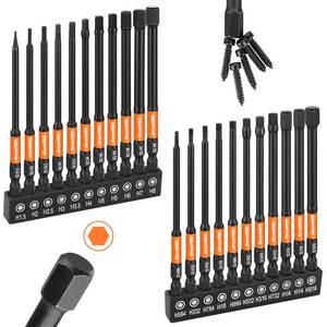lot 4148 image: GRENPRO Allen Wrench Drill Bit Set 22pcs Hex Bit Set��Impact Driver Bit Set��Screwdriver Bit Set��Allen Wrenches Sets��Allen Socket Set��4 Long Metric&SAE 14 Hex Shank Magnetic Allen Key Drill Bits Sets