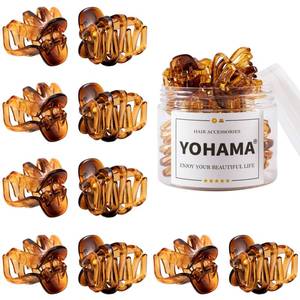 lot 4160 image: YOHAMA 10 pcs Hair Clips Medium Small 1.57 Inch Octopus Hair Clips Brown 4cm Medium Jaw Clips Durable Strong Grip for Women Girls Thick Hair.