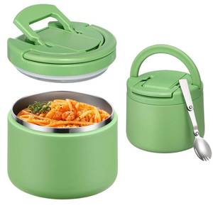 lot 4165 image: Itslife 14oz Vacuum Insulated Soup Thermo for Hot Food, Kids Lunch Container with Leakproof Buckle Lid, Wide Mouth Stainless Steel Food Jar with Spoon