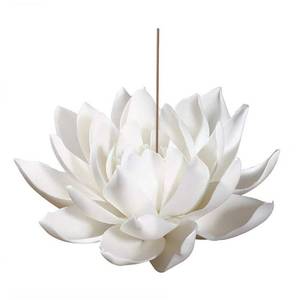 lot 4166 image: Lioong Ceramic Lotus Incense Burner,Flower Insence-Stick Holder with Ash Catcher Incent Holder for Sticks Cones Yoga Studio Living Room Home Decor