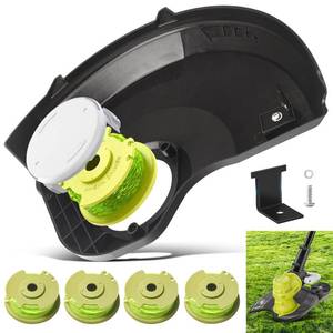 lot 4168 image: 351122001 String Trimmer Guard Assembly for Ryobi P2008 P2008VNM TrimmerEdger, Includ Trimmer Line Knife Cutter & 5 Pcs AC80RL3 String Trimmer Replacement Spool Line 080 Inch Twisted Line (11ft)