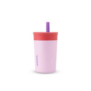 lot 4171 image: Owala Kids Insulation Stainless Steel Tumbler with Spill Resistant Flexible Straw, Easy to Clean, Kids Water Bottle, Great for Travel, Dishwasher Safe, 12 Oz, Pink and Purple (Lilac Rocket)