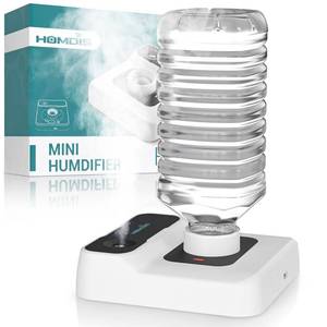 lot 4177 image: HOMDIS Portable Humidifiers for Travel, Small Mini Humidifier with Auto Shut-Off, Nightlight and Storage Bag for Hotel, Bedroom or Office, Plant Humidifier Indoor, White