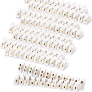 lot 4178 image: Weewooday 40 Pieces Terminal Strips Electrical Block Set 12-Position Dual Row White Screw Terminal Strip 10 a 380 V Wire Connector Electrical Barrier Block for Small Projects Home