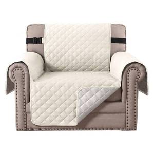 lot 4185 image: H.VERSAILTEX Chair Slipcover Reversible Chair Cover Water Resistant Couch Cover Washable Chair Cover Non-Slip Fabric Furniture Protector with Elastic Strap for Pets(Armchair, IvoryBeige)