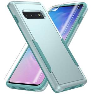 lot 4187 image: Warsia for Samsung Galaxy S10 Case,with HD Screen Protector Military Grade Drop Tested Heavy-Duty Tough Rugged Shockproof Protective Case for Samsung S10, Green