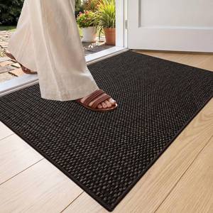 lot 4190 image: Color&Geometry Door Mat 17x29, Front Door Mat Indoor Rugs for Entryway, Non Slip Washable Low-Profile Inside Doormat, Entry Mat Entry Rug Door Mats Entrance,Heather Brown((Rolled-up NO Creases)