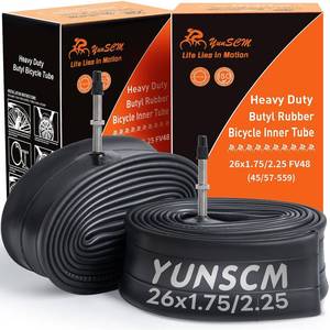lot 4193 image: 2-PCS 26 Heavy Duty 26x1.751.952.102.1252.25 Bike Tubes FV48mm Presta Valve 4557-559 Bicycle Tubes Compatible with 26 x 1.75 26x1.95 26x2.0 26x2.10 26x2.125 26x2.20 26x2.25 Bike Tire Tubes