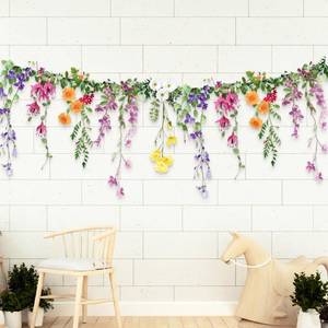 lot 4204 image: Cheerland Flower Banner Wildflower Garland Floral Party Decorations Whimsical Decor for Enchanted Garden Floral Woodland Theme Picnic Girls Birthday Tea Party Garden Wedding Onederland Baby Shower