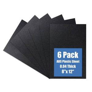 lot 4207 image: Plastic Sheet 8 x 12 x 0.04, Black PVC Board Flexible Moldable Impact Strength and High Tensile 125 Thick (1mm) for Crafts Materials Home Decor and Handicrafts, Abs Plastic Sheets 6 Pack