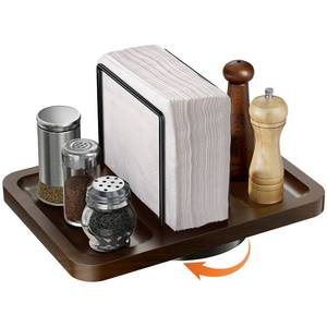 lot 5405 image: Napkin Holder for Table, Rotating Napkin Dispenser with Salt and Pepper Shakers Caddy, Standing Paper Towel Holder for Bathroom Kitchen Dining Table Decor incomplete