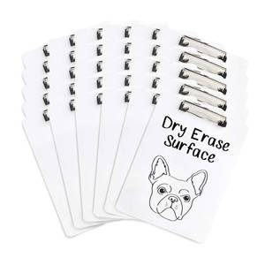 lot 5411 image: Blue Summit Supplies 30 Pack Dry Erase Clipboard, Whiteboard Clipboard for Classroom, White Board with Front Surface and Low Profile Clip, Designed for Classroom and Business Use One of the boards cracked top left