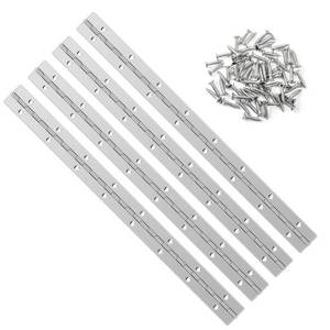 lot 6264 image: YHNTGB 4 PCS 16 Inch Stainless Steel Piano Hinge Heavy Duty with 64 Pcs Screws for Cabinets Boat Marine Door DIY Woodworking Storage Box Hatche Furniture Hardware Silvery