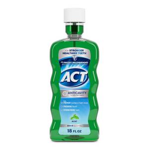 lot 6276 image: ACT Anticavity Zero Alcohol Fluoride Mouthwash 18 fl. oz., With Accurate Dosing Cup, Mint
