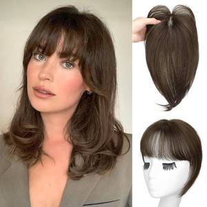lot 6277 image: MONIXI Hair Topper for Women - 360 3D Cover Clip-in Bangs With Synthetic Pieces for Thinning Hair - Daily Use (Chocolate Brown)
