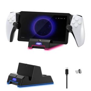 lot 6282 image: JOYTORN PS Portal Charging Stand Compatible with PS-5 Portal,PS Portal Charge Dock Station with RGB Light,PS Portal Accessories Quick Charge 3.5 Hours, Sleek Black