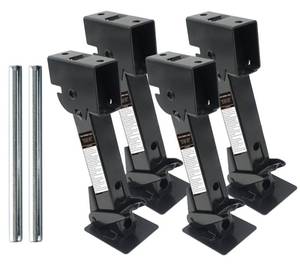 lot 9808 image: Trailer Stabilizer Jacks, 4 Pack, Telescoping RV Camper Accessories, 1000 Lbs Capacity Each, 11.5-18, Black
