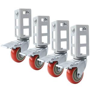 lot 9811 image: 4PCS Storage Rack Caster Wheels, 3, Red