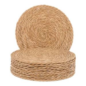 lot 9814 image: GENMOUS Woven Placemats Set of 12, 12 Round Placemats Natural Water Hyacinth Boho Placemats,Farmhouse Rattan Chargers for Dinner Plates, Rustic Braided Wicker Table Mats for Thanksgiving,Home,Wedding