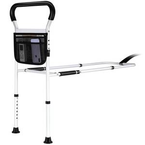 lot 9817 image: Abolomo Bed Rails for Elderly Adults Safety - Adjustable Bed Assist Rail with Support Legs, Non-Slip Ergonomic Handle Bar Bed Guard Rails with Storage Bag - Fit King Queen Full Twin Beds
