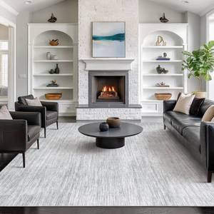 lot 9818 image: Valenrug Washable Rugs 6x9 - Non Slip 6x9 Area Rugs for Living Room, Stain Resistant Area Rugs for Bedroom, Foldable Machine Washable Area Rug(6x9, Grey)