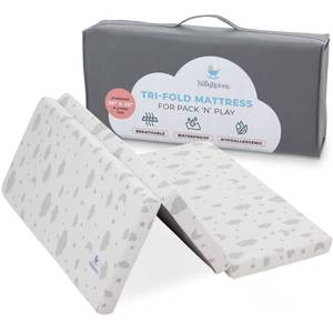 lot 9823 image: Babylicious Waterproof Pack and Play Mattress Topper  38 x 26 x 1.5  Trifold Style - Breathable Soft Plush Foam - Portable Mattress Topper- Baby Foam Mattresses for Babies