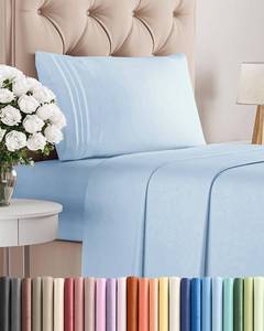 lot 11215 image: Twin Size 3 Piece Sheet Set - Comfy Breathable & Cooling Sheets - Hotel Luxury Bed Sheets for Women and Men - Deep Pockets, Easy-Fit, Soft and Wrinkle Free Sheets - Light Blue Oeko-Tex Bed Sheet Set