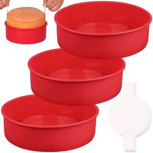 lot 11218 image: HUAKENER 10 Inch Round Cake Pan, 3 Pack Silicone Cake Molds with 100 Pieces Parchment Paper, Nonstick Cake Molds for Birthday Cakes, Layer Cakes, Cheese Caks, Chocolate Cakes