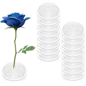 lot 11226 image: 16 Pieces Plastic Flower Frog Clear Flower Pins Floral Frog for Arrangements Vase, Japanese Round Floral Arrangement Holder for Flowers Plant Decoration Party Wedding Decor, 2.75 Inch