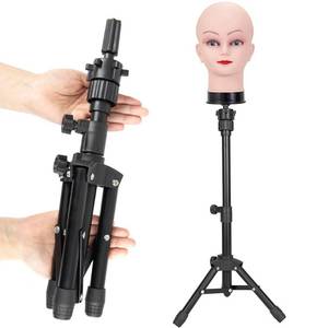 lot 11236 image: ZQIAN BEAUTY 25 Inch Wig Stand Tripod, Adjustable Mannequin Head Stand, Wig Head Stand for Training Heads And Canvas Block Head (Mannequin Head Not Included) (Used)