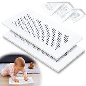 lot 12253 image: Orzbow Baby Proofing Soft Silicone Vent Cover for Home WallCeilingFloor Register of Width 5.3 to 5.9, Length 11.3 to 11.9, Child Proof Floor Air Vent Deflector Cover, Easy Install, White, 2 Pack