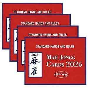 lot 12257 image: RE RELIURE Mah Jong Cards 2026 Revision - Large Print, 4-Pack