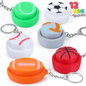 lot 12260 image: JOYIN 12 Pcs Sports Balls Fidget Clicker Toys, 3D Printed Sensory Toy Clicker Keychain Fidget Toys for Relief Stress Autism Hyperactivity, Kids Adults Birthday Gifts Goodie Bags Stuffers