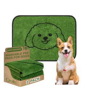lot 12264 image: Qeils Reusable Puppy Pads, Washable Pee Pads for Dogs 2 Pack Durable Absorbent Leakproof Dog Training Pads for Home or Travel, Non-Slip Wee Wee Pads Potty Pads 18x24