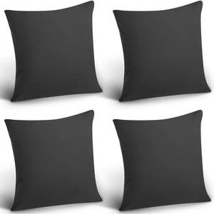 lot 12265 image: Boao 4 Pack Decorative Outdoor Waterproof Throw Pillow Covers Square Patio Balcony Garden Waterproof Cushion Case PU Coating Pillow Shell for Couch Bed Patio Sofa, 18 x 18 Inch(Black)